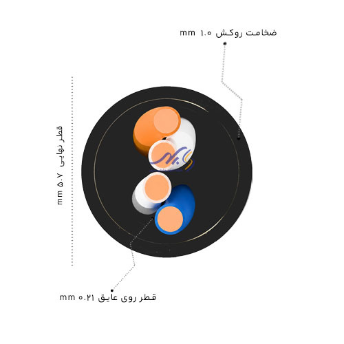 کابل تلفن 2 زوج مشکی سیمیا