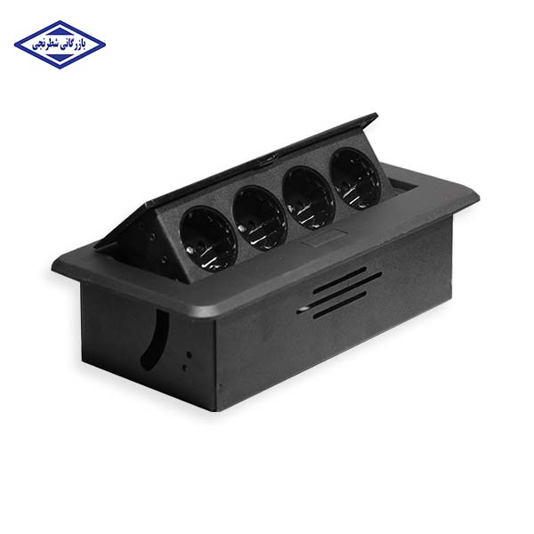 باکس رومیزی چهار پریز مشکی کرو