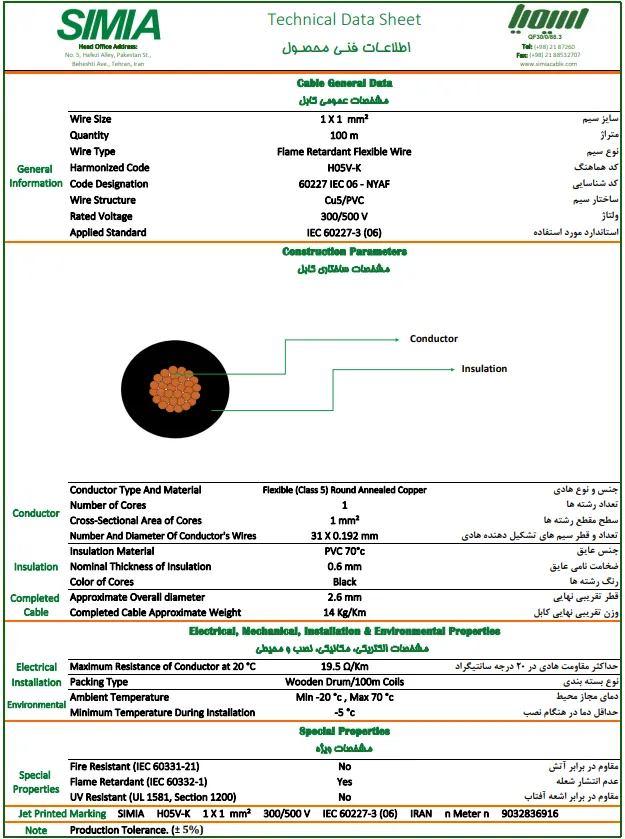 دیتاشیت سیم 1 افشان سیمیا