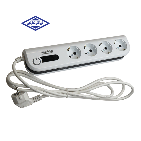 محافظ برق چهار خانه ارت دار سوما با USB الکتروپیک