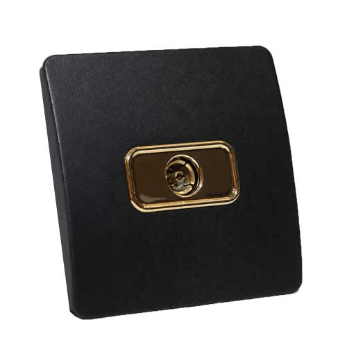 پریز آنتن آسیا الکتریک مدل کریستال مشکی طلایی