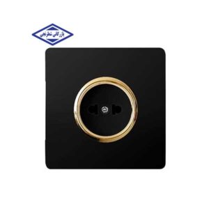 پریز برق آسیا مشکی طلایی مدل کریستال